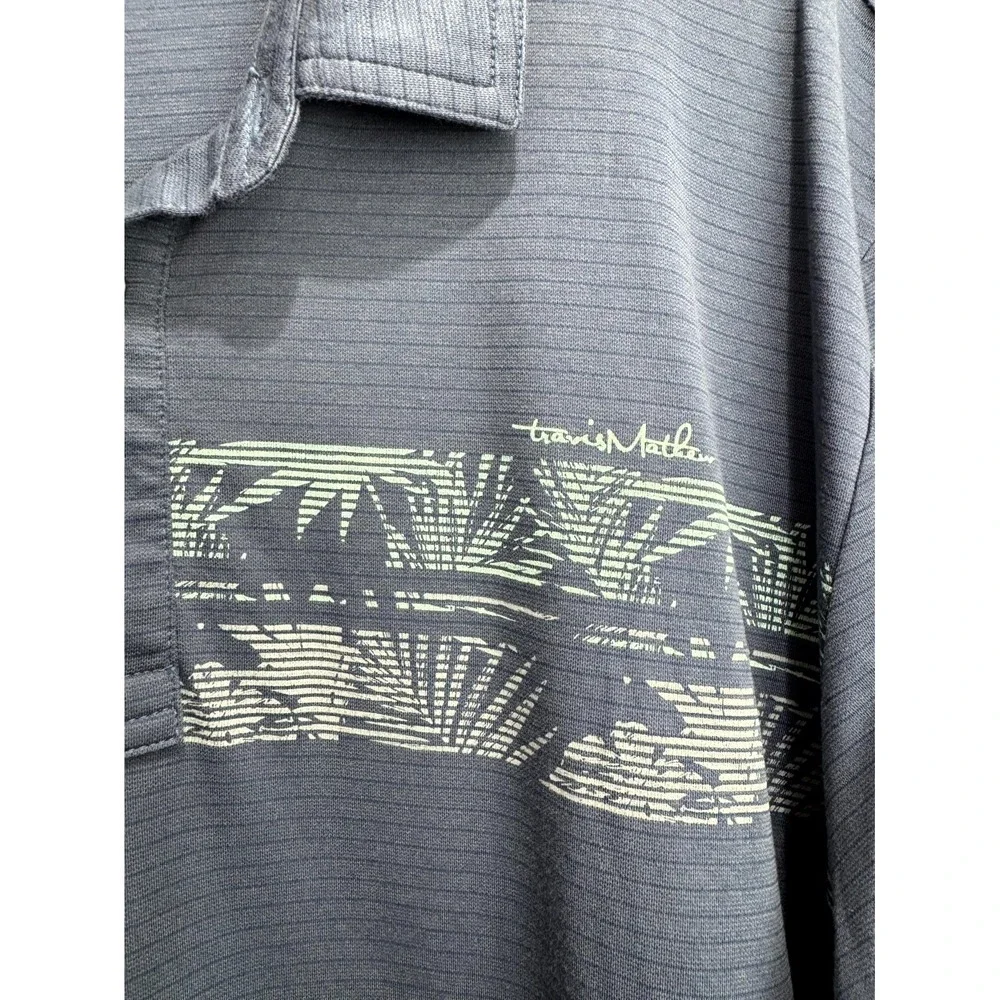 Travis Mathew Drop Anchor Golf Polo Shirt Men's X-Large Blue Stretch Performance